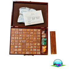 Mah Jong Mahjongg Koffer Holz 40x28cm geschlossen - Vollständig