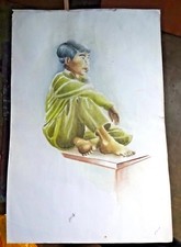 Vintage Mann Sitz Auf Tisch