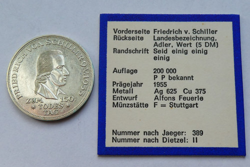 Deutsche mark brd 1955 f - deutsche, brd,