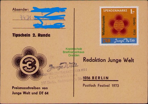 B25086 postkarte ddr 1973 - b25086,