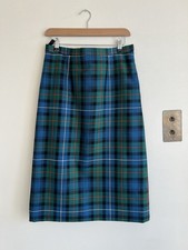 MacNaughtons Of Pitlochry Vintage Schottenkaro Midirock Kilt Größe 12 30" Taille