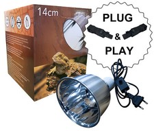 Ø14cm - Terrarium Klemmlampe Reflektor - Clamp Lamp Keramikfassung E27