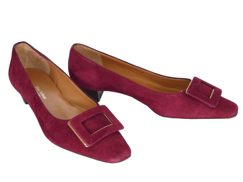 Schnalle rot wildleder - wildleder, schuhe