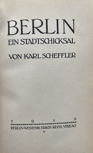 Karl scheffler berlin - karl, scheffler: