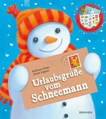 Urlaubsgrüße vom schneemann - urlaubsgrüße,