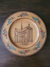 alter Wandteller Holz bemalt