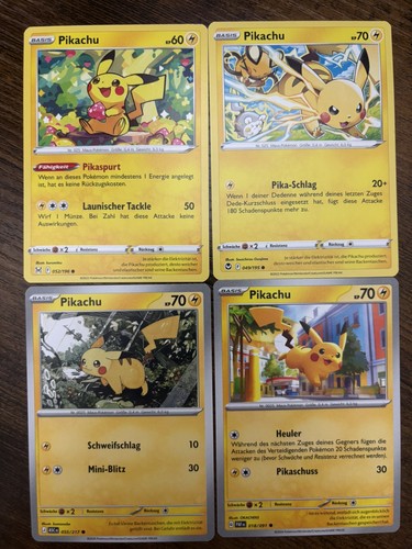 Pokemon pikachu karten 4er - pikachu,