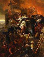 The Women of Eger Bertalan Szekely Kampf Schlacht Feuer Schwerter B A3 00877