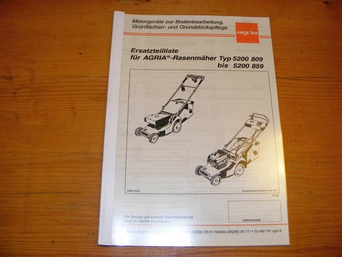 Agria ersatzteilliste 5200 etl - agria,