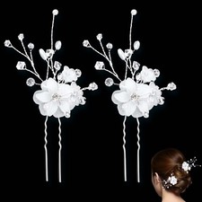 2 Haarnadeln Blumen Perlen