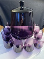 Rauchglas Bowle lila mit 10