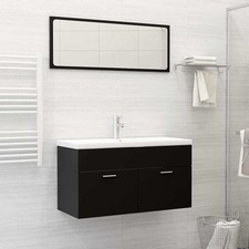 Badmöbel set schwarz - schwarz, 2
