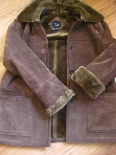 Lammfell stil leder - leder, mantel