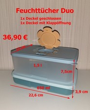 Tupperware Feuchttücherbox Box Duo 650 ml + 1,5l TÜCHERBOX Tuppercare Baby