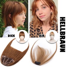 Damen Echthaar Pony Luft Bangs