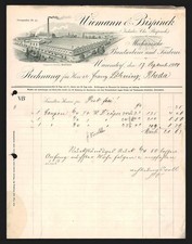 Rechnung Warendorf 1907, Wiemann & Bispinck, Buntweberei & Färberei, Gesamtansi 