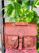 Herren 18 " Ziege Leder Fast Forword Tasche Original Laptop Brown Aktentasche