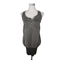 Miss Sixty Minikleid Damen Gr. XS Schwarz-Grau Tragerkleid Denim Jeanskleid 