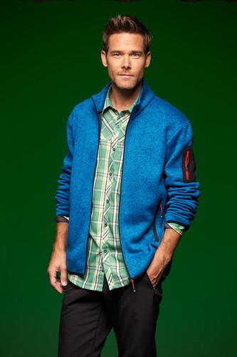 Herren strickfleece jacke mit - strickfleece,