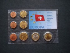 TOP Schweiz Euro Proben Kursmünzensatz im Blister! KMS! € Probe!