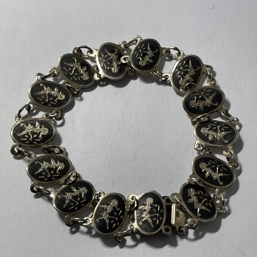 925 silber armband - silber, niello
