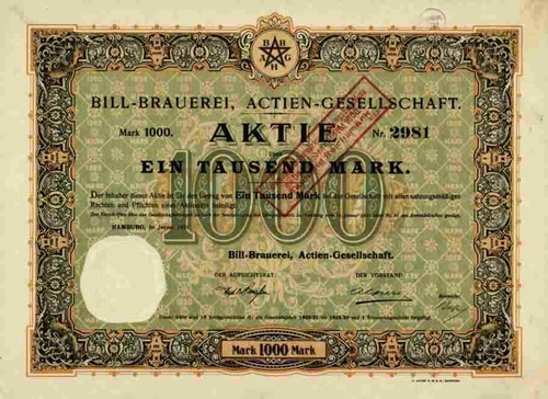 Bill brauerei 1921 hamburg - bill,