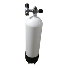 B-Ware 12 Liter 230 bar 178mm weiß mit Doppelventil M25x2 H-Tauchflaschenventil 