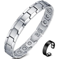 Magnetarmband Herren Titanstahl-Magnetarmband Einreihig Ultra-Stärke-Magnete ...