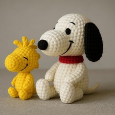 Häkeln Amigurumi Snoopy Woodstock Charle braun nur Muster Basteln Strickideen