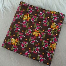 70er Jahre Vintage Stoff Stoffrest Fabric blau rot Blumen 88 x 240