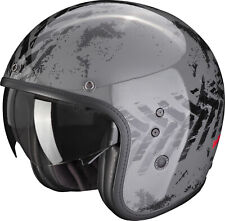 SCORPION Jethelm BELFAST EVO NEVADA grau schwarz moderner Vintage-Helm M 57/58