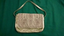 Mango Clutch kleine Tasche mint Perlen Glitzer Vintage Look