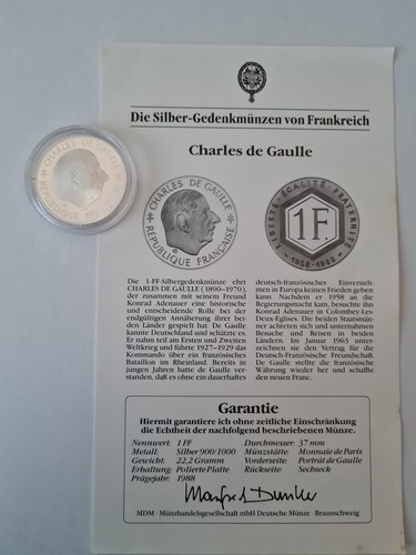 Franc 1988 charles gaulle - 1988,
