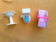 Barbie Shelly Kindersitz, Waschbecken und Toilette, Klo, WC