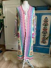Häkel Mantel Granny Square • Boho Hippie Festival Longjacke bunt • Gr. M L