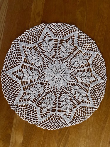 Runde häkeldecke stern weiss - häkeldecke,