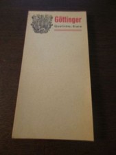 Blanko-Rechnungsblock von Göttinger Qualitäts-Biere Reklame Dokument Rarität 
