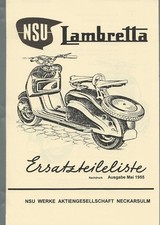 Ersatzteileliste NSU Lambretta, viele Explosionszeichnungen, A 4