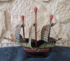 DDR klein alt Modellschiff Segelschiff Santa Maria Dreimaster