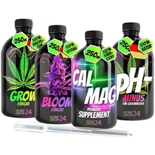 HOMEGROW24 Dünger Quartett GROW & BLOOM Dünger + CalMag & PH Minus I Set 4x250ml