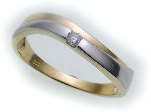 Damen ring bicolor echt gold - ring,