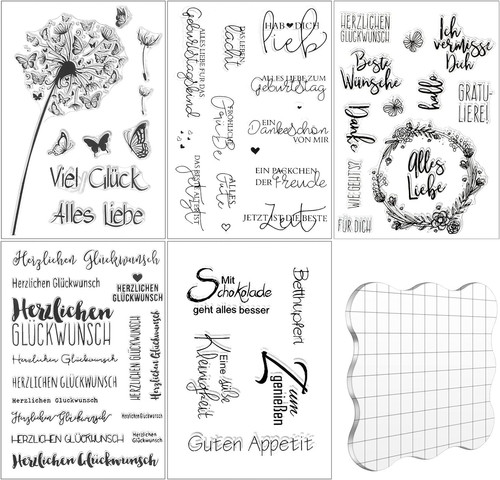 Silikonstempel set blätter - silikonstempel, 5