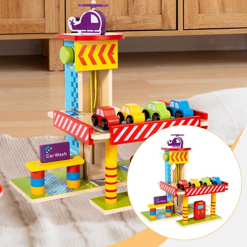 Holzparkhaus spielset - holzparkhaus,