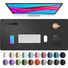 Kunstleder Schreibtischunterlage Mauspad rutschfest Office 80x40cm Schwarz