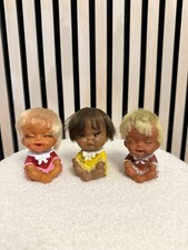 3 x Japan Püppchen Kwai  Gummi Puppen 60er 70er Vintage Sammler Top !