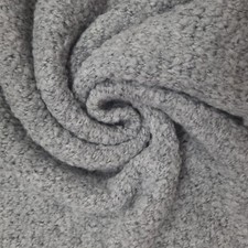 Boucle Stoff grau Meterware mit Wolle, Kleiderstoff 0,5 m Einheit Strickboucle