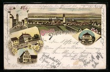 Lithographie Dietenheim, Ortsansicht mit Apotheke 1901 