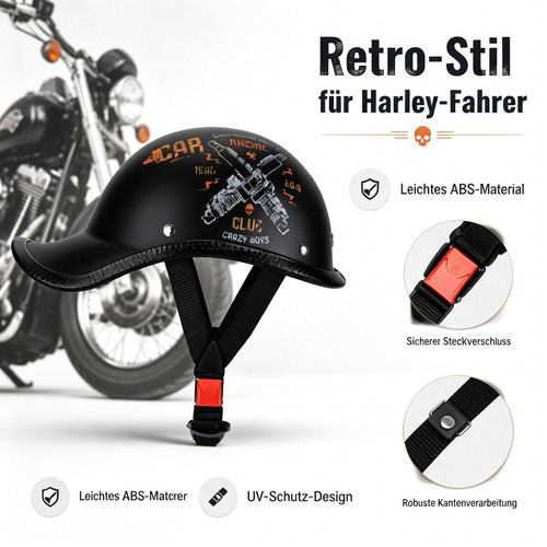 Oldtimer harley motorradhelm - oldtimer,