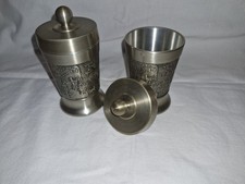 2 Zinn Dosen mit Deckel , Zigarettendose zusammen 602 gramm