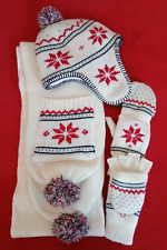 Mütze Schal Handschuhe Set warm gefüttert mit Fleece ungetragen